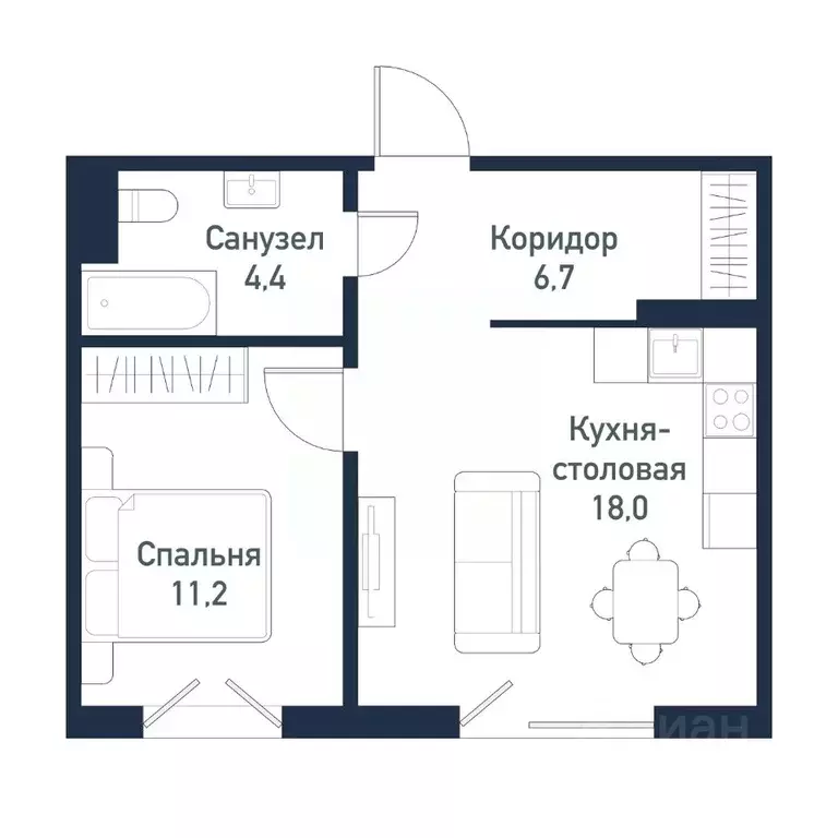 1-к кв. Челябинская область, Челябинский городской округ, пос. ... - Фото 1