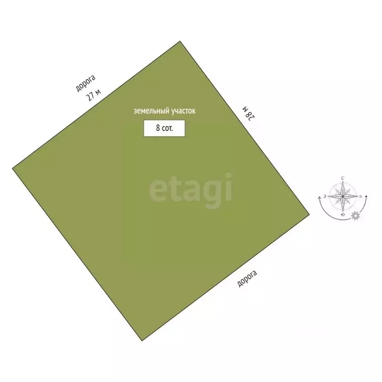 Участок в Татарстан, Тукаевский район, с. Калмия  (8.0 сот.) - Фото 2