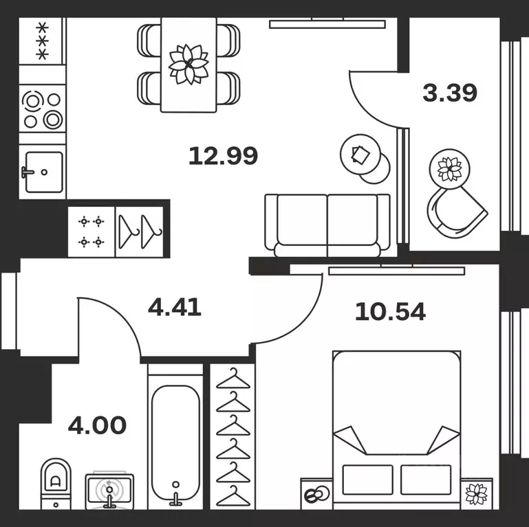 1-к кв. Тульская область, Тула Баташи Парк жилой комплекс (35.33 м) - Фото 1