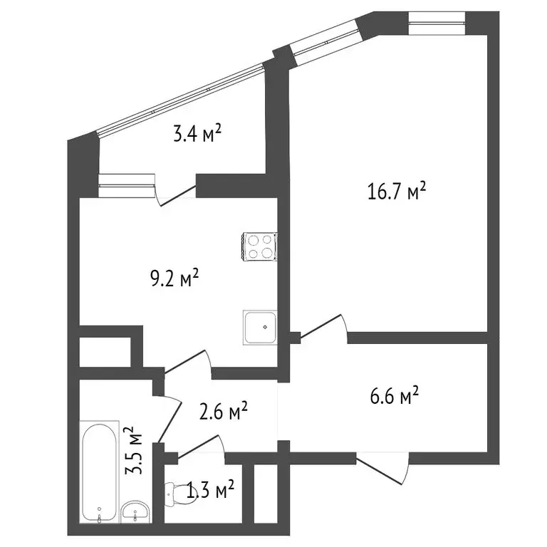 1-комнатная квартира: Нижний Новгород, улица Богдановича, 2к1 (39 м) - Фото 0