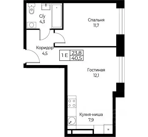 1-к кв. Москва ул. Наметкина, 10Д (40.5 м) - Фото 0