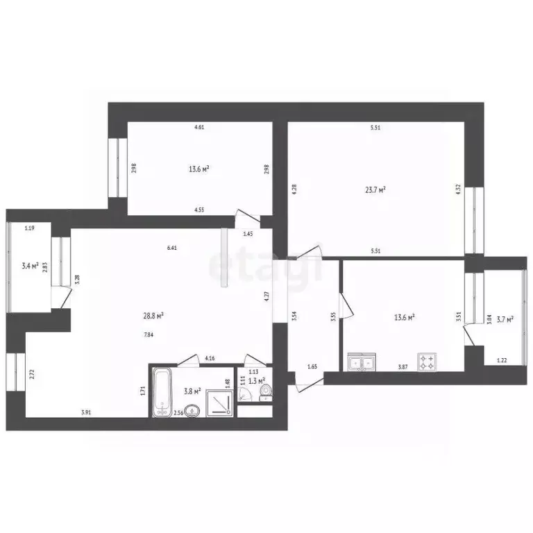 4-к кв. Башкортостан, Стерлитамак ул. Карла Маркса, 160 (98.5 м) - Фото 2