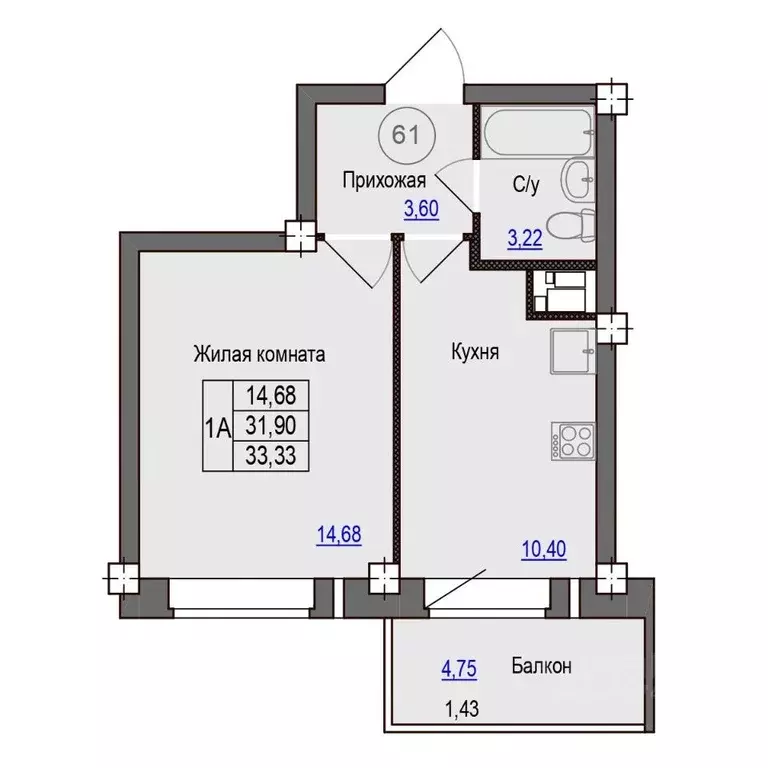 1-к кв. Псковская область, Псковский район, Завеличенская волость, д. ... - Фото 0