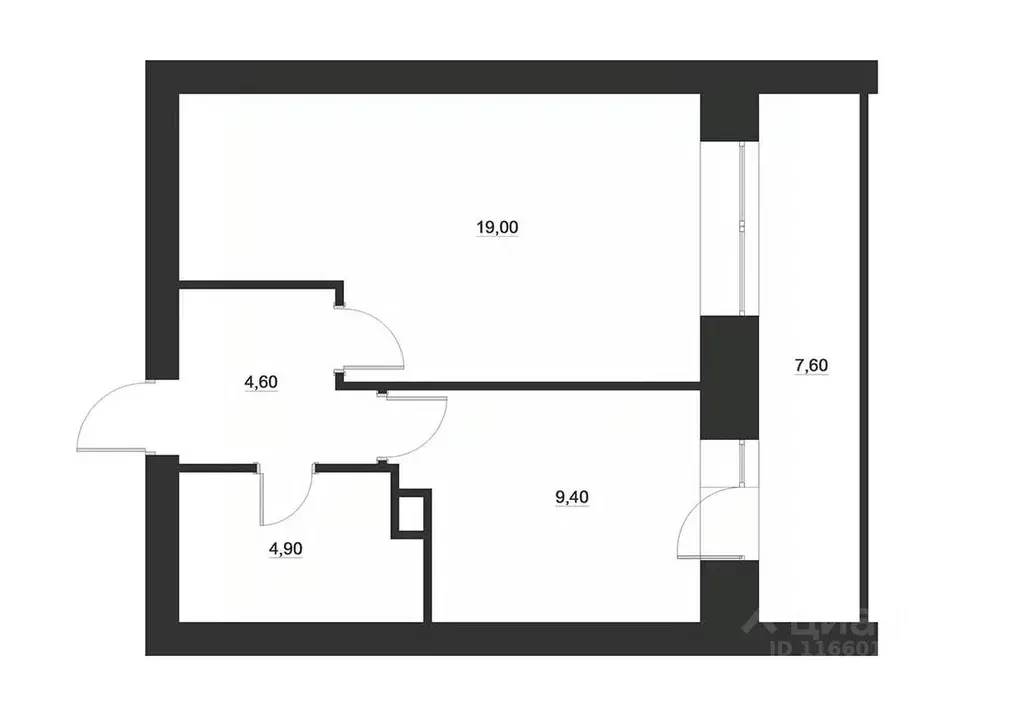 1-к кв. Смоленская область, Смоленск ш. Киевское, 60 (45.6 м) - Фото 1