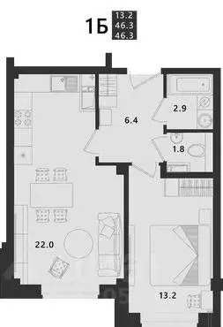 1-к кв. Псковская область, Псковский район, Завеличенская волость, д. ... - Фото 1