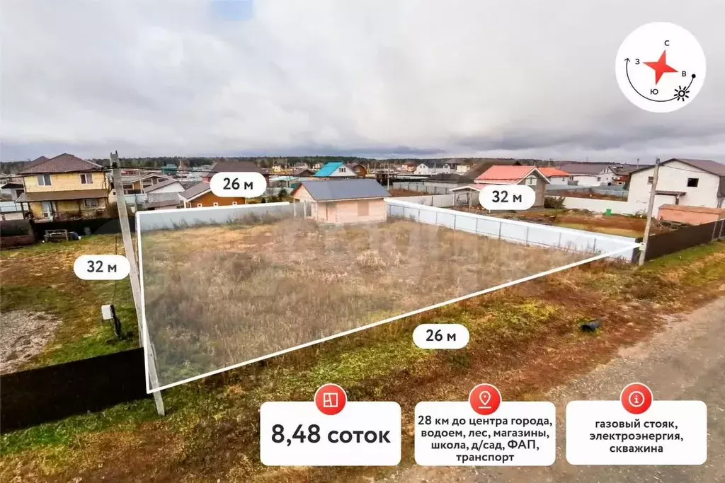 Участок 8,5 сот. (ИЖС) - Фото 0