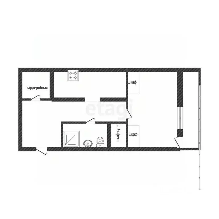 1-к кв. Омская область, Омск Светловская ул., 10 (31.7 м) - Фото 1