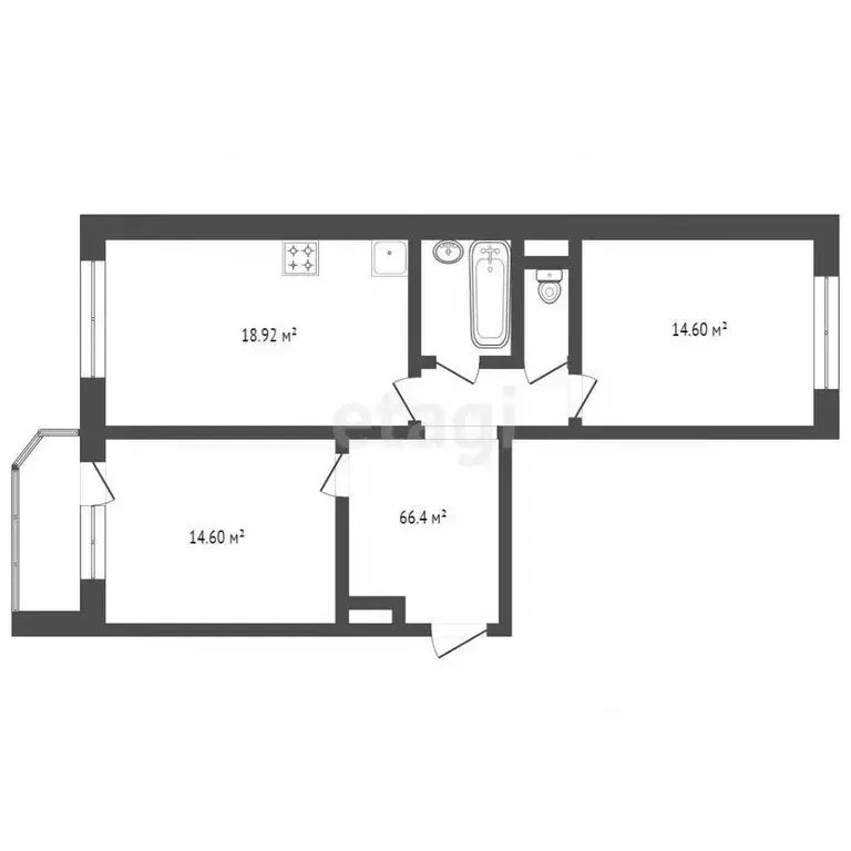 2-к кв. Тюменская область, Тюмень Широтная ул., 192к1 (64.4 м) - Фото 1