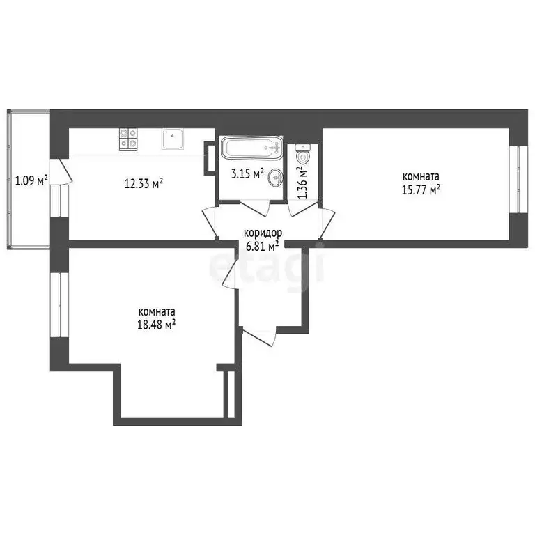 2-комнатная квартира: Ярославль, Дядьковская улица, 25А (58.3 м) - Фото 0