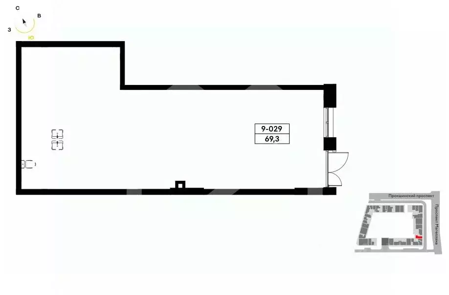 Помещение свободного назначения в Москва Прокшино жилой комплекс (69 ... - Фото 2