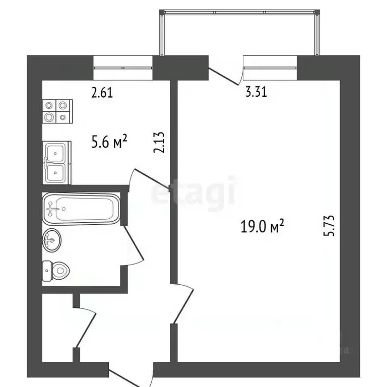 1-к кв. Вологодская область, Череповецкий район, пос. Тоншалово ул. ... - Фото 2