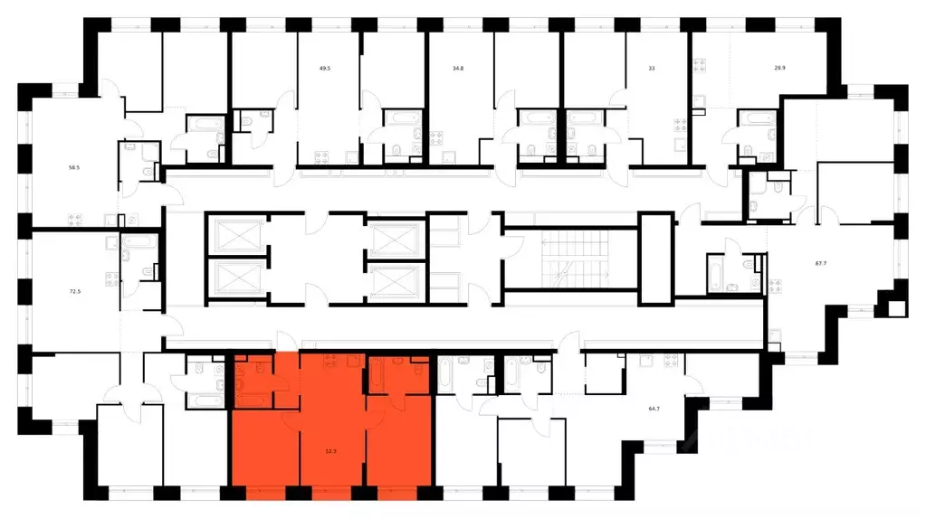 2-к кв. Москва Алтуфьевское 53 жилой комплекс, 1.1 (52.3 м) - Фото 2