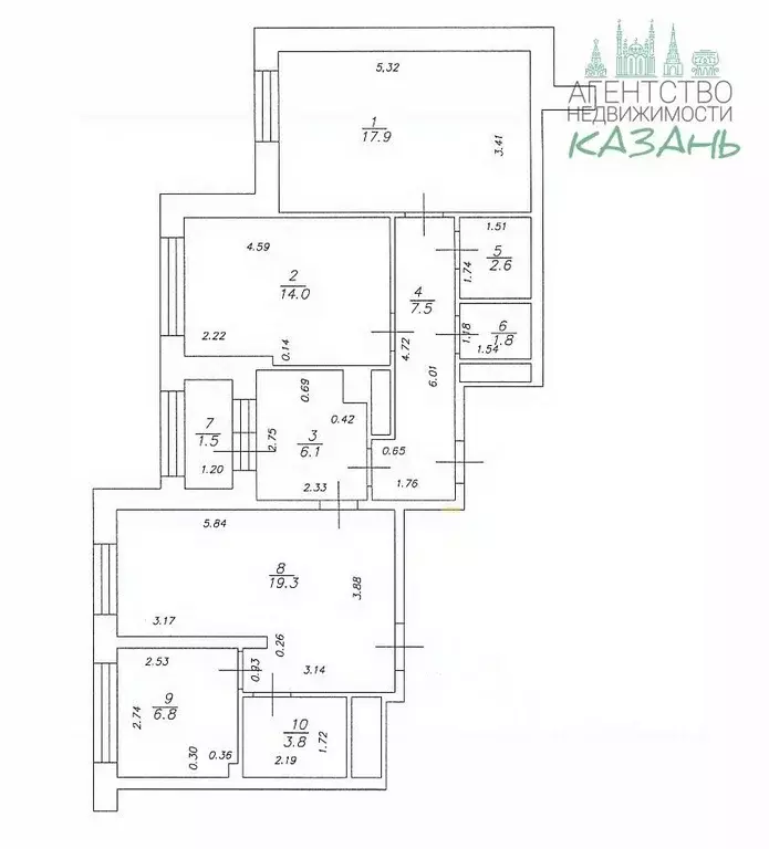 4-к кв. Татарстан, Казань Чистопольская ул., 61Д (79.8 м) - Фото 2