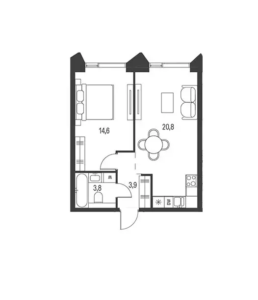 Продаётся 1-к квартира, 43.1 м - Фото 0