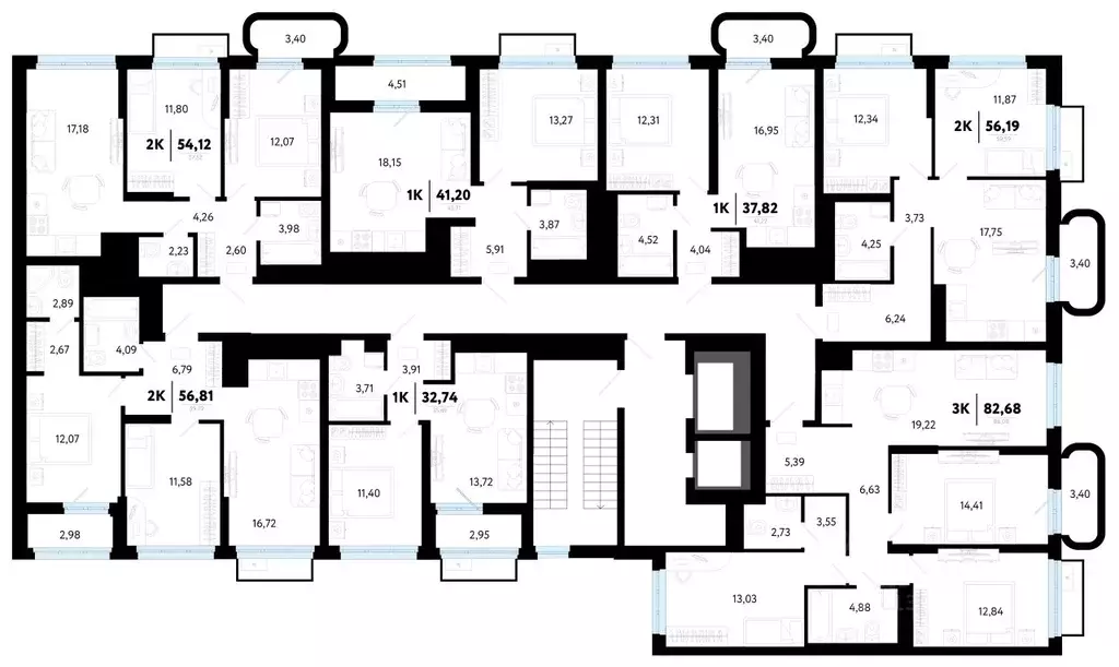 1-к кв. Тюменская область, Тюмень ул. Василия Малкова, 32 (37.82 м) - Фото 2