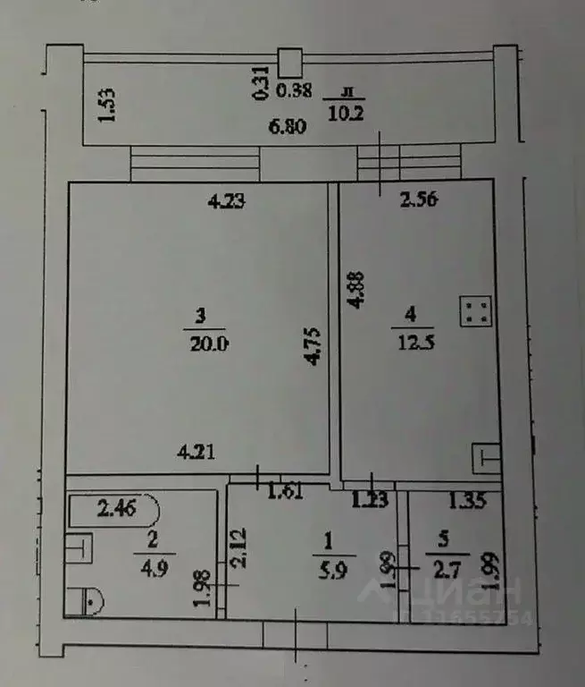 1-к кв. Башкортостан, Уфа Коммунистическая ул., 14 (46.0 м) - Фото 1