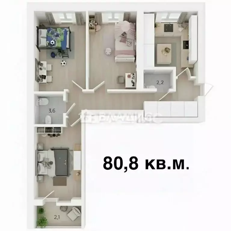 3-к кв. Нижегородская область, Нижний Новгород ул. Боевой Дружины, 1 ... - Фото 1