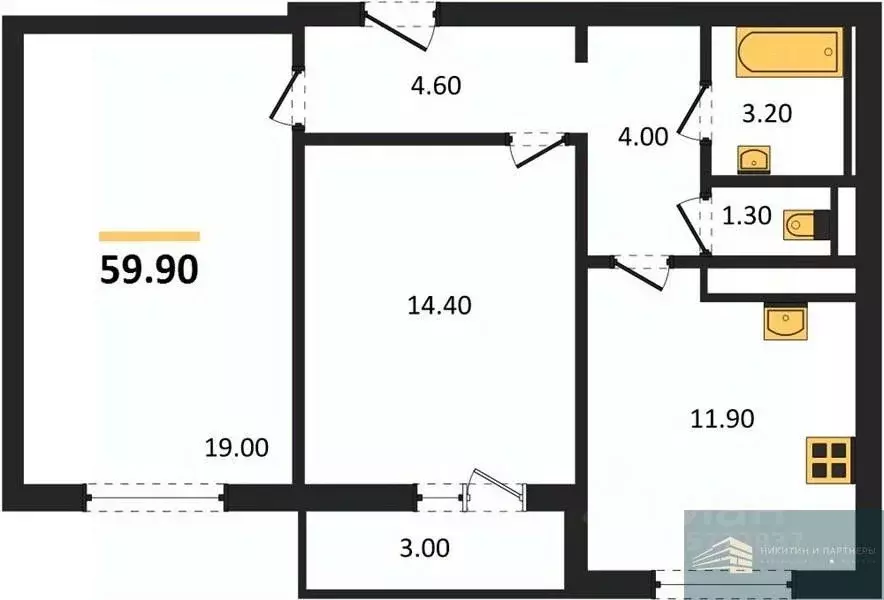 2-к кв. Воронежская область, Воронеж ул. Загоровского, 5/2 (59.9 м) - Фото 0