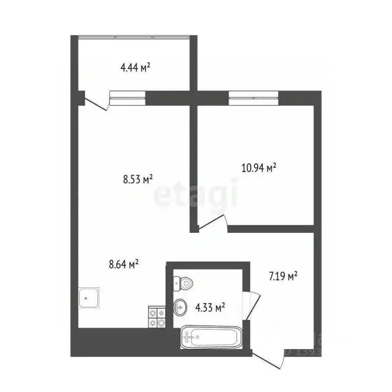 1-к кв. Тюменская область, Тюмень ул. Парада Победы, 17 (39.6 м) - Фото 2