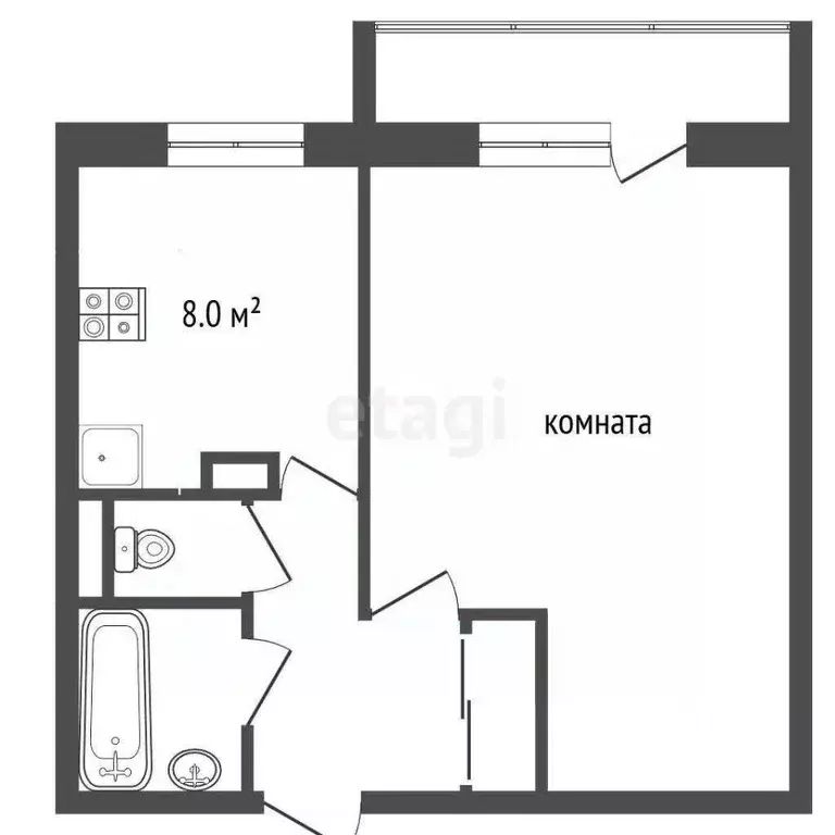 1-к кв. Свердловская область, Сысертский муниципальный округ, д. ... - Фото 2