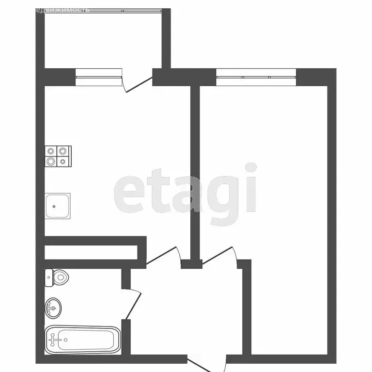 1-комнатная квартира: Тюмень, Тальниковая улица, 5 (36.5 м) - Фото 0