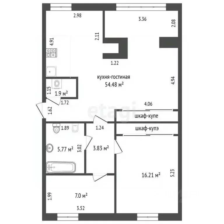 3-к кв. Белгородская область, Белгород ул. Губкина, 16б (89.5 м) - Фото 2