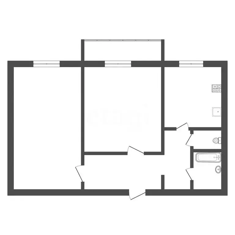 2-комнатная квартира: Тула, Калужское шоссе, 7 (48.8 м) - Фото 1