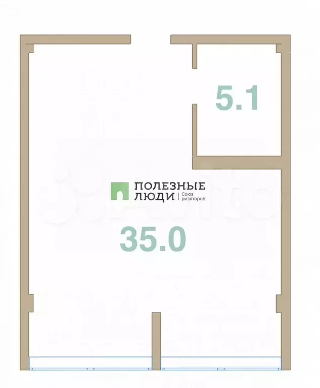 Апартаменты-студия, 40 м, 2/8 эт. - Фото 0