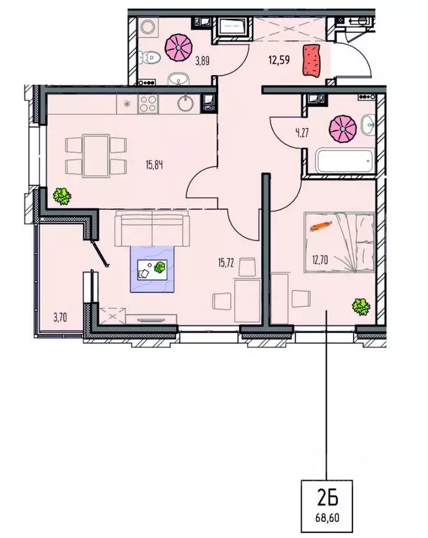 2-к кв. Иркутская область, Иркутск ул. Баррикад (68.6 м) - Фото 0