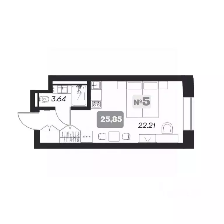 Студия Новосибирская область, Новосибирск пл. Карла Маркса, 3к5 (25.85 ... - Фото 1