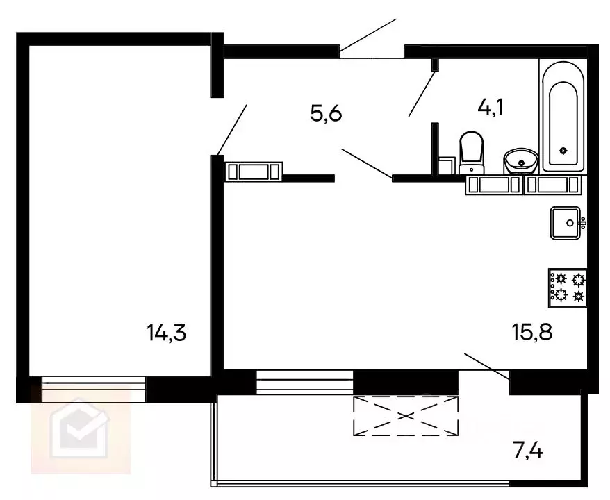 1-к кв. Севастополь ул. Токарева, 18Б (47.2 м) - Фото 1