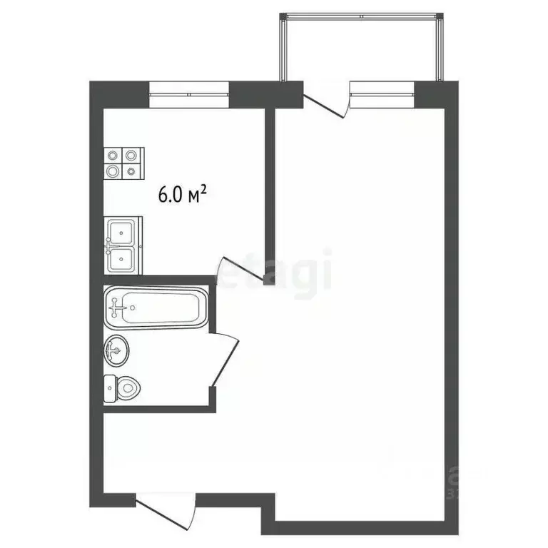 1-к кв. Нижегородская область, Выкса ул. Красные зори, 6 (30.5 м) - Фото 2