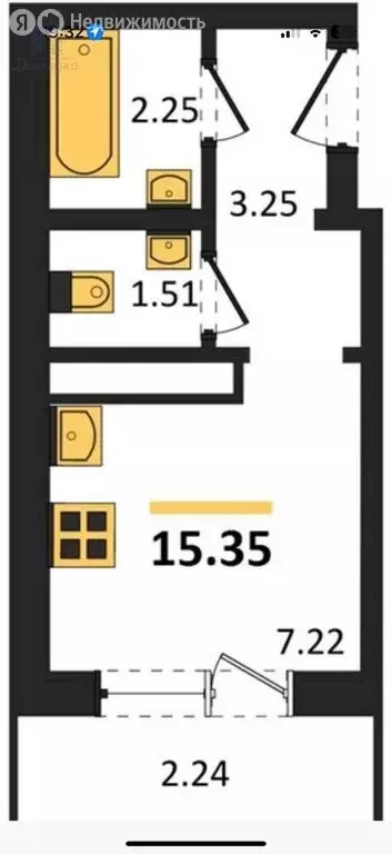 Квартира-студия: Воронеж, Ростовская улица, 18Ак1 (15.35 м) - Фото 1