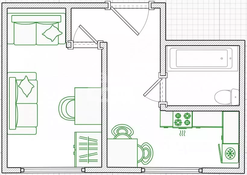 1-к кв. Пензенская область, Пенза ул. Терновского, 176 (25.9 м) - Фото 2