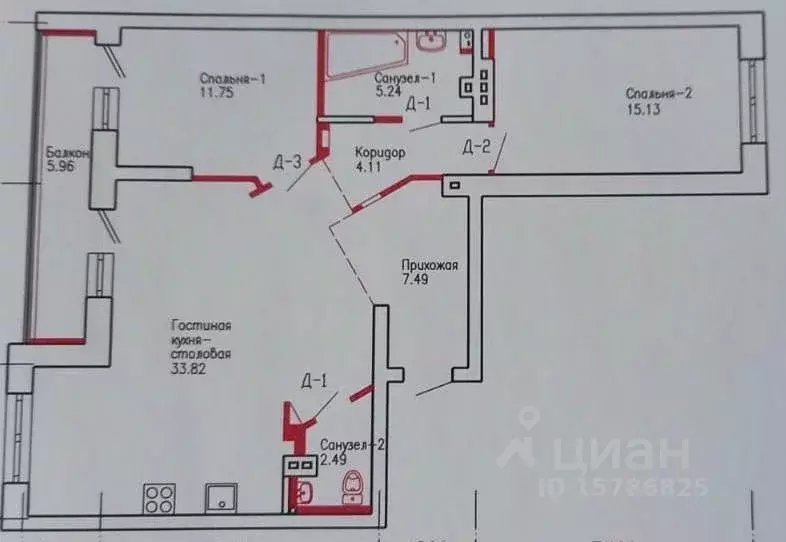 3-к кв. Ханты-Мансийский АО, Сургут тракт Югорский, 4 (86.99 м) - Фото 1