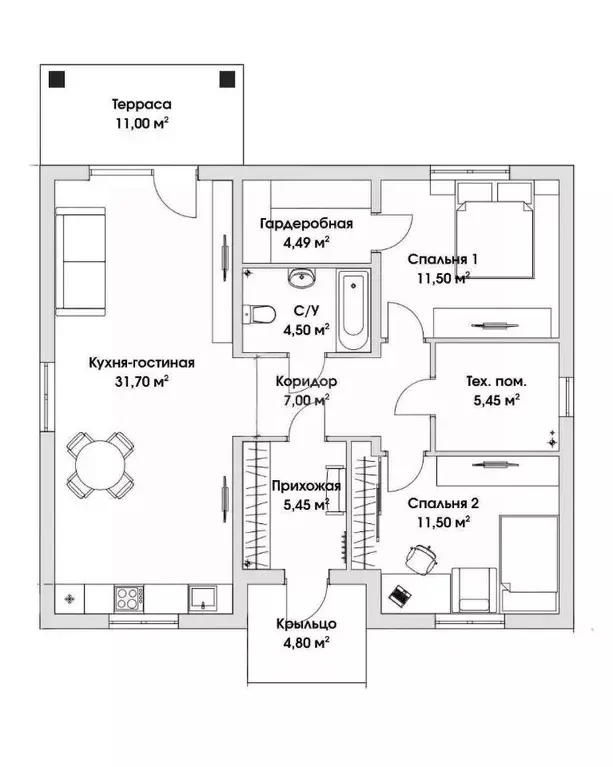 Дом в Хабаровский край, Хабаровск Лиственная ул. (111 м) - Фото 2