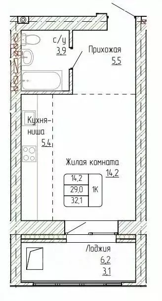 1-к кв. Алтайский край, Новоалтайск ул. Титова, 6 (32.1 м) - Фото 0