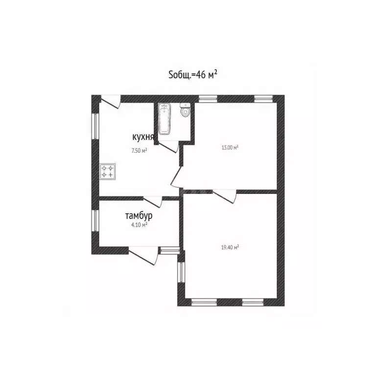 Дом в Брянская область, Клинцы Новая ул. (46 м) - Фото 1