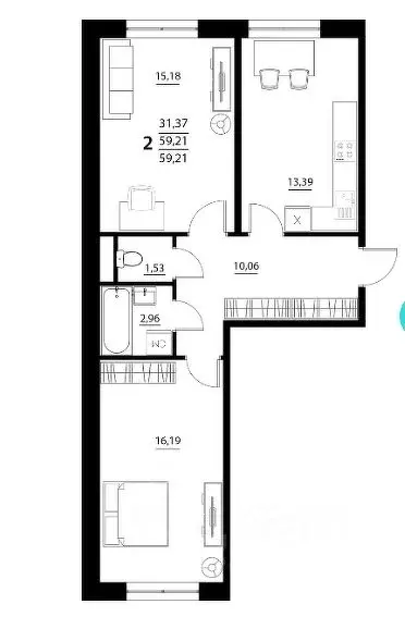 2-к кв. Белгородская область, Белгородский район, Дубовское с/пос, с. ... - Фото 1