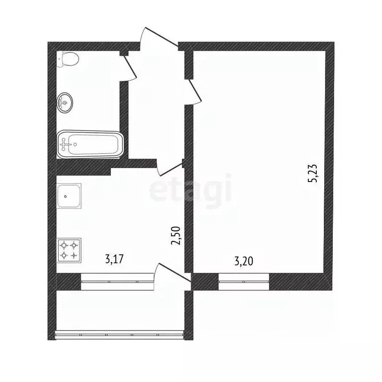 1-к кв. Белгородская область, Белгородский район, Дубовское с/пос, ... - Фото 2