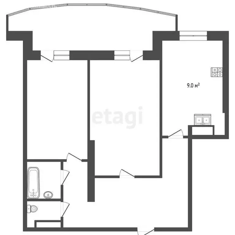 2-комнатная квартира: Тюмень, улица Монтажников, 51 (64 м) - Фото 0