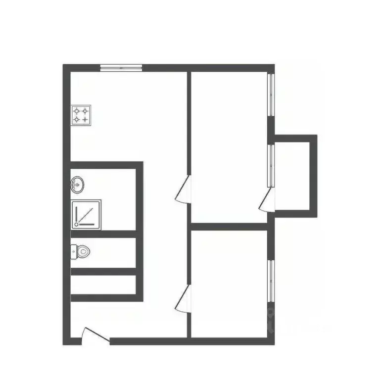 2-к кв. Тульская область, Новомосковск Сокольники мкр, ул. Гагарина, ... - Фото 1