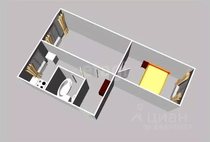 2-к кв. Сахалинская область, Анивский городской округ, с. Троицкое ул. ... - Фото 2