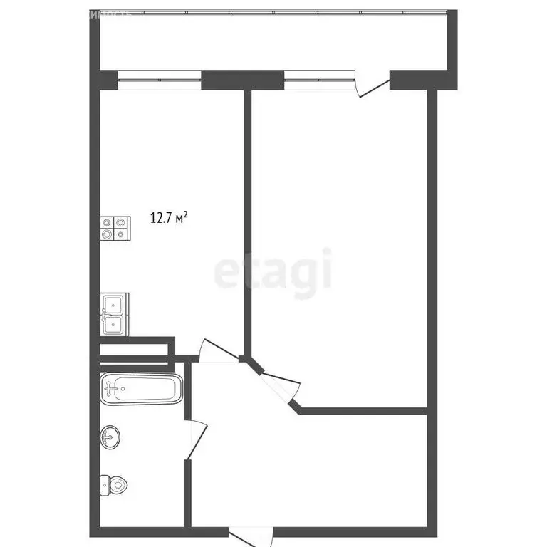 1-комнатная квартира: Пермь, Пушкарская улица, 142 (47.3 м) - Фото 1