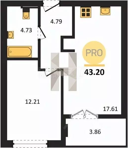 2-к кв. Калининградская область, Гурьевск Включи жилой комплекс (62.79 ... - Фото 0
