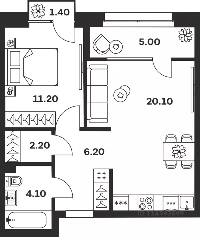 1-к кв. Тульская область, Тула ул. Михеева, 9А (50.2 м) - Фото 1