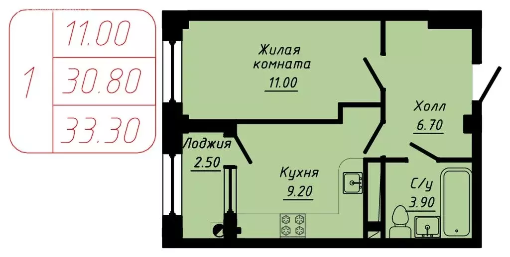 1-комнатная квартира: Кисловодск, улица 40 лет Октября (33.3 м) - Фото 0