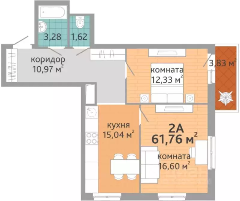 2-к кв. Свердловская область, Екатеринбург ул. Краснолесья, 108/3 ... - Фото 0