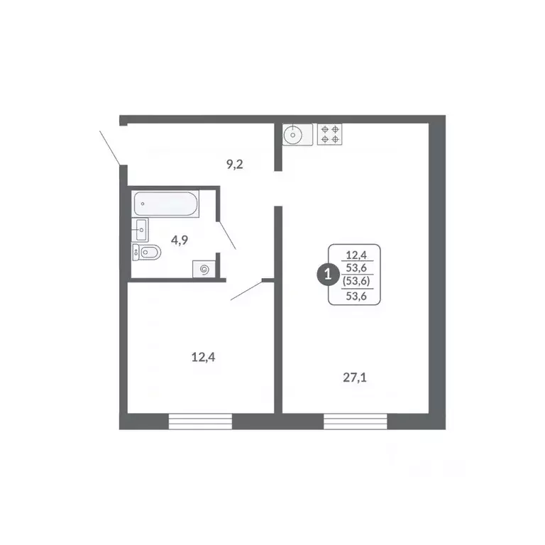 1-к кв. Кировская область, Киров ул. Потребкооперации, 34 (53.6 м) - Фото 1