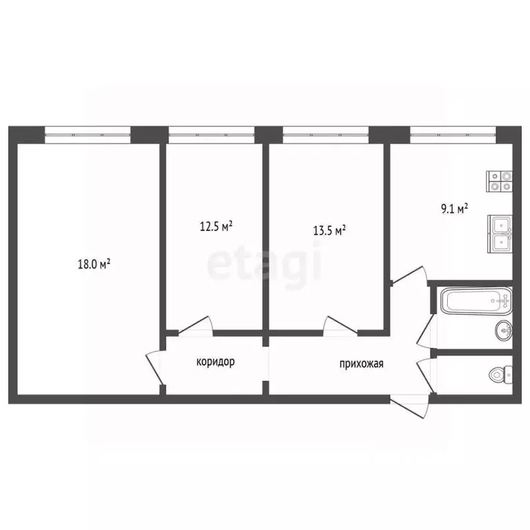 3-к кв. Псковская область, Псков Завеличье исторический район, ул. ... - Фото 2